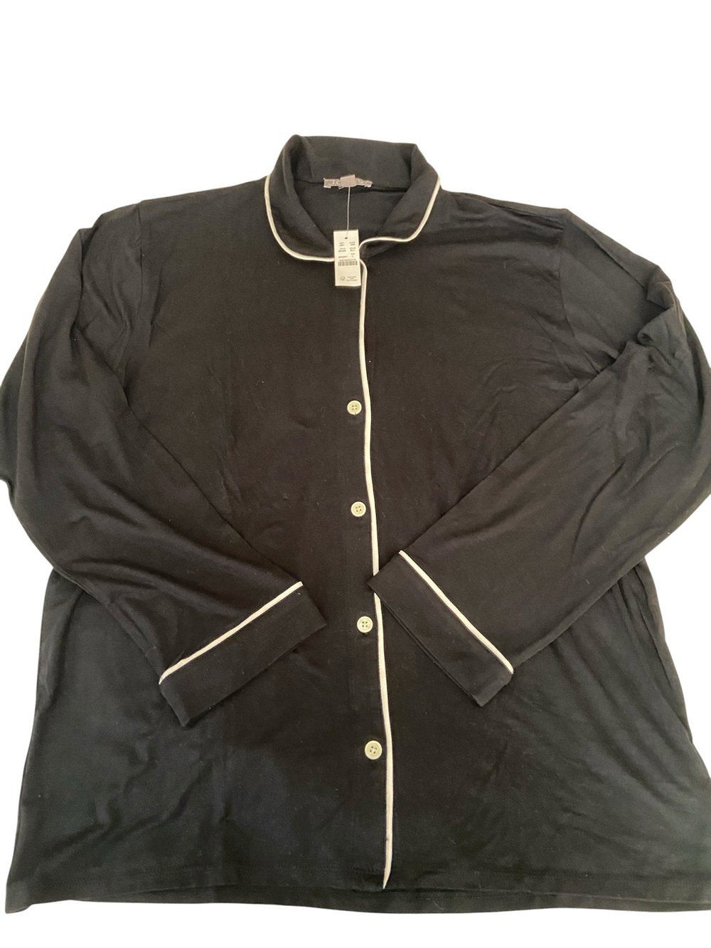 NWT J CREW BLACK PAJAMA SHIRT SIZE LARGE
